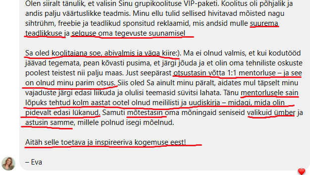 Eva Kuusk_mentorlus_tagasiside
