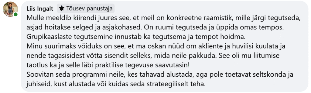 Liis Ingalt tagasiside